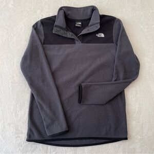 The North Face TKA Glacier Snap-Neck Pullover Women's Sz S Asphalt Gray/Black